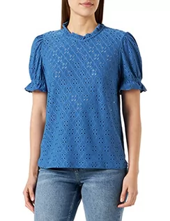 Koszulki i topy damskie - VIKAWA S/S Flounce TOP/SU - NOOS, federal blue, L - grafika 1