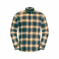 Koszule męskie - Męska koszula flanelowa Jack Wolfskin WANDERWEG SHIRT M teal - M - miniaturka - grafika 1