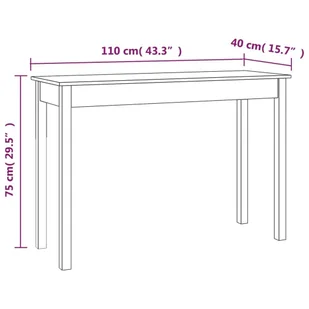 Lumarko Stolik konsolowy, 110x40x75 cm, lite drewno sosnowe - Konsole i sekretarzyki - miniaturka - grafika 9