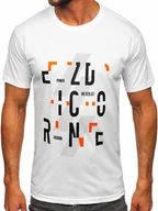 Koszulki męskie - Biały bawełniany t-shirt męski z nadrukiem Bolf 14752 - miniaturka - grafika 1