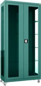 Meble i wyposażenie gabinetów medycznych - MDB/2k.6033 mobilna szafa lekarska 2-skrzydłowa 1-komorowa zielona na kołach - miniaturka - grafika 1