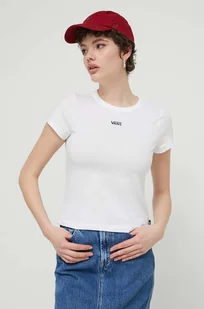 Vans t-shirt bawełniany damski kolor biały - Koszulki sportowe damskie - miniaturka - grafika 1