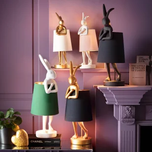 Lampa stołowa Kare Animal Rabbit, złoty/czarny, wysokość 50 cm - Lampy stojące - miniaturka - grafika 1