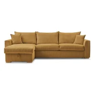 Narożniki - Żółty sztruksowy rozkładany narożnik (strona zmienna) Augustin – Bobochic Paris - miniaturka - grafika 1