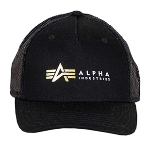 Alpha Industries Męska czapka z daszkiem Alpha Label Trucker Cap Foil Print, czarna, rozmiar uniwersalny - Czapki damskie - miniaturka - grafika 1