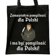 Torby i wózki na zakupy - Torba bawełniana czarna na zakupy 1670 Zamawiałem Pomyślność Dla Polski - miniaturka - grafika 1