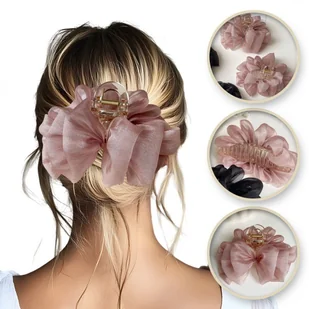 Duża kokarda tiulowa, spinka do włosów, klamra czarna XL 15x8cm cm SP334R - Ozdoby do włosów Duża kokarda tiulowa, spinka do włosów, klamra czarna XL 15x8cm cm SP334R - Ozdoby do włosów - miniaturka - grafika 1