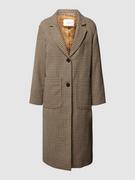 Płaszcze męskie - Płaszcz ze wzorem w kratę glencheck i listwą guzikową - miniaturka - grafika 1