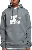 Bluzy męskie - STARTER BLACK LABEL Męska bluza z kapturem z klasycznym nadrukiem logo i naszywką, bluza z kapturem i kieszenią na brzuchu, 8 kolorów, rozmiary od XS do XXL, Heavymetal, XL - miniaturka - grafika 1