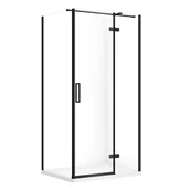 Kabiny prysznicowe - Kabina prysznicowa Cersanit Jota 100x80x195 prostokątna czarny transparentne z brodzikiem tako slim 4cm biały S601-390 - miniaturka - grafika 1