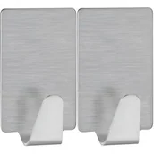 Akcesoria łazienkowe - TESA Permanent haki prostokątne metalowy, szary - miniaturka - grafika 1