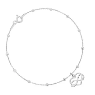 Bransoletka srebrna - serce i nieskończoność - Bransoletki - miniaturka - grafika 1