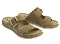 Klapki i japonki damskie - Klapki damskie z regulowanymi paskami jasnobrązowe Inblu MK-13 - miniaturka - grafika 1