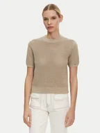 Swetry damskie - Tommy Hilfiger Sweter Pointelle WW0WW45950 Beżowy Regular Fit - miniaturka - grafika 1