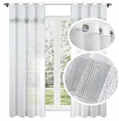 Firany - FIRANA GOTOWA Z CYRKONIAMI FIRANKA WOAL na PRZELOTKACH 145x250 cm - miniaturka - grafika 1