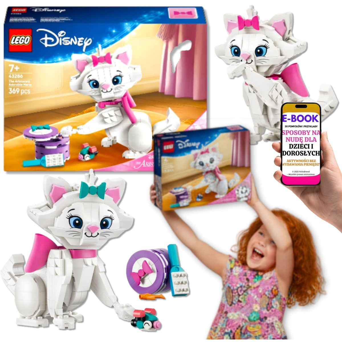 KLOCKI LEGO PREZENT DISNEY Marie Biały Kot • figurka kotka 43286 Lego Dla Córki Na Dzień Dziecka + EBOOK-3