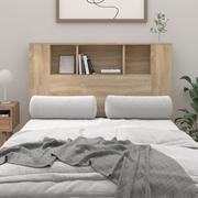 Inne meble do sypialni - Lumarko Wezgłowie łóżka z półkami, dąb sonoma, 120x18,5x104,5 cm - miniaturka - grafika 1