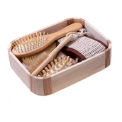 Rękawice i gąbki do kąpieli - Kosz upominkowy zestaw SPA myjki masaż prezent- 5 elementów - miniaturka - grafika 1