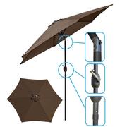 Parasole ogrodowe - SASKA GARDEN Parasol ogrodowy 250cm składany brązowy Saska Garden 20742-0 - miniaturka - grafika 1