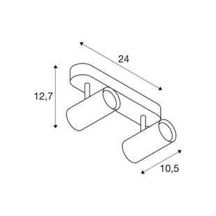 SLV reflektor sufitowy LED Noblo, czarny, 2700 K, długość 24 cm możliwość ściemniania, czarny, salon / jadalnia, aluminium, nowoczesny - Lampy sufitowe - miniaturka - grafika 1
