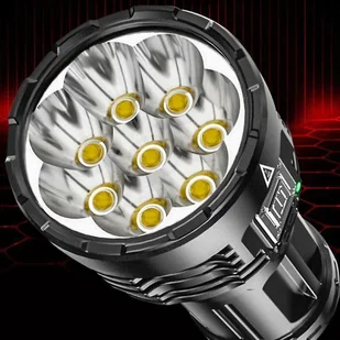 Super jasna latarka 12000000LM 8 LED Latarka USB Akumulator taktyczny. PLIK FAT7 - Latarki - miniaturka - grafika 1