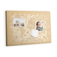 Tablice i flipcharty - Kolorowy Organizer - Tablica Korkowa z Pinezkami - Vintage mapa świata 60x40 cm - miniaturka - grafika 1