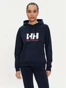 Bluzy damskie - Helly Hansen Bluza Logo 2.0 34460 Granatowy Regular Fit - miniaturka - grafika 1