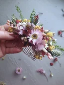 Ozdoby do włosów - Grzebyk do włosów z kwiatami - miniaturka - grafika 1