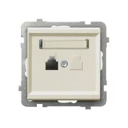 Ospel Gniazdo ścienne SONATA MODUŁ Telefoniczne Pojedyncze ecru GPT-1R/m/27 - Gniazdka elektryczne - miniaturka - grafika 1