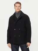 Płaszcze męskie - Stone Island Płaszcz wełniany 8115441F5 Czarny Regular Fit - miniaturka - grafika 1