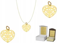 Biżuteria dla dzieci - Złoty łańcuszek pr. 585 naszyjnik serce 45 cm AZ1MZ5 - miniaturka - grafika 1