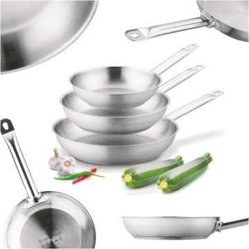 Zestaw Patelni Stalowych Indukcja Solidne Gaz Starke Pro Gastro 20/24/28cm