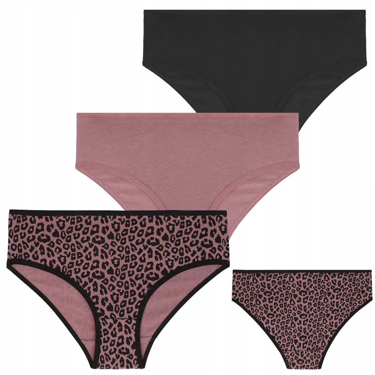 3X Figi Majtki Damskie Bikini Klasyczny Krój Bawełniane Gładkie Moraj Xl