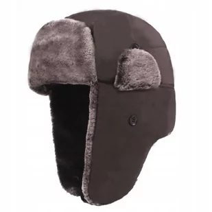 Zimowa Czapka Pilotka Uszatka Ciepła Męska Brązowa [Cz2-Brz] - Czapki męskie - miniaturka - grafika 1