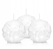 Świece - Świece kule ŚNIEŻYNKA 7cm świeczki kule 3szt BIAŁE - miniaturka - grafika 1