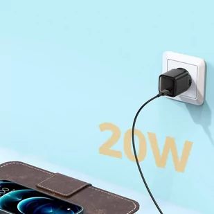 Joyroom szybka ładowarka sieciowa USB Typ C 20W Power Delivery Quick Charge 3.0 AFC czarna (L-P202) - Ładowarki do telefonów - miniaturka - grafika 4