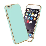 Etui i futerały do telefonów - Pokrowiec Do Apple iPhone 6 PLUS / 6S PLUS Etui w Glossy Miętowa Zielona - Złoto TPU Silikonowe Obudowa Case Cover Cadorabo - miniaturka - grafika 1