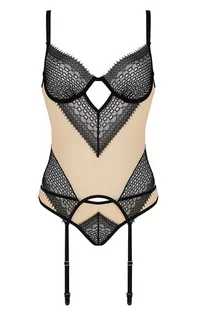 Denerys gorset, Kolor beżowo-czarny, Rozmiar S/M, Casmir - Primodo.com - Body - miniaturka - grafika 1