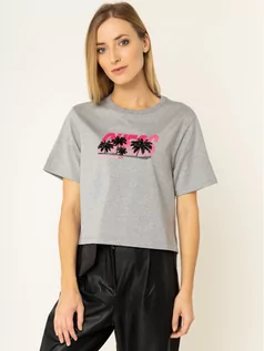 Koszulki i topy damskie - Guess T-Shirt Palms W01I0B K9EM0 Szary Regular Fit - grafika 1
