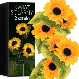 2X Ogrodowa Zewnętrzna Lampa Lampka Solarna Led Wbijana Kwiat Słoneczniki - Lampy ogrodowe 2X Ogrodowa Zewnętrzna Lampa Lampka Solarna Led Wbijana Kwiat Słoneczniki - Lampy ogrodowe - miniaturka - grafika 1