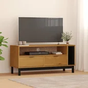 Szafki RTV - Szafka pod TV FLAM, 110x40x50 cm, lite drewno sosnowe Lumarko! - miniaturka - grafika 1