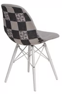 Fotele i krzesła biurowe - D2.Design Krzesło P016W Pattern szar-patch/white 5902385724678 - miniaturka - grafika 1