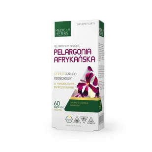 Pelargonia afrykańska 450mg 60 kapsułek MEDICA HERBS - Przeziębienie i grypa - miniaturka - grafika 1