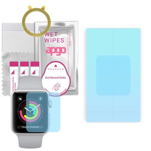 1x folia ochronna hydrożelowa do Apple Watch 1-2-3 (38mm) - apgo HD HQ FLEX Smartwatch Hydrogel Protection Ochrona na ekran smartwatcha