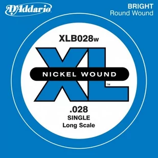 D'Addario xlb028 W pojedyncze gitary (rozmiar: XL) Nickel Wound 028 Long Scale XLB028W - Struny gitarowe  - miniaturka - grafika 1