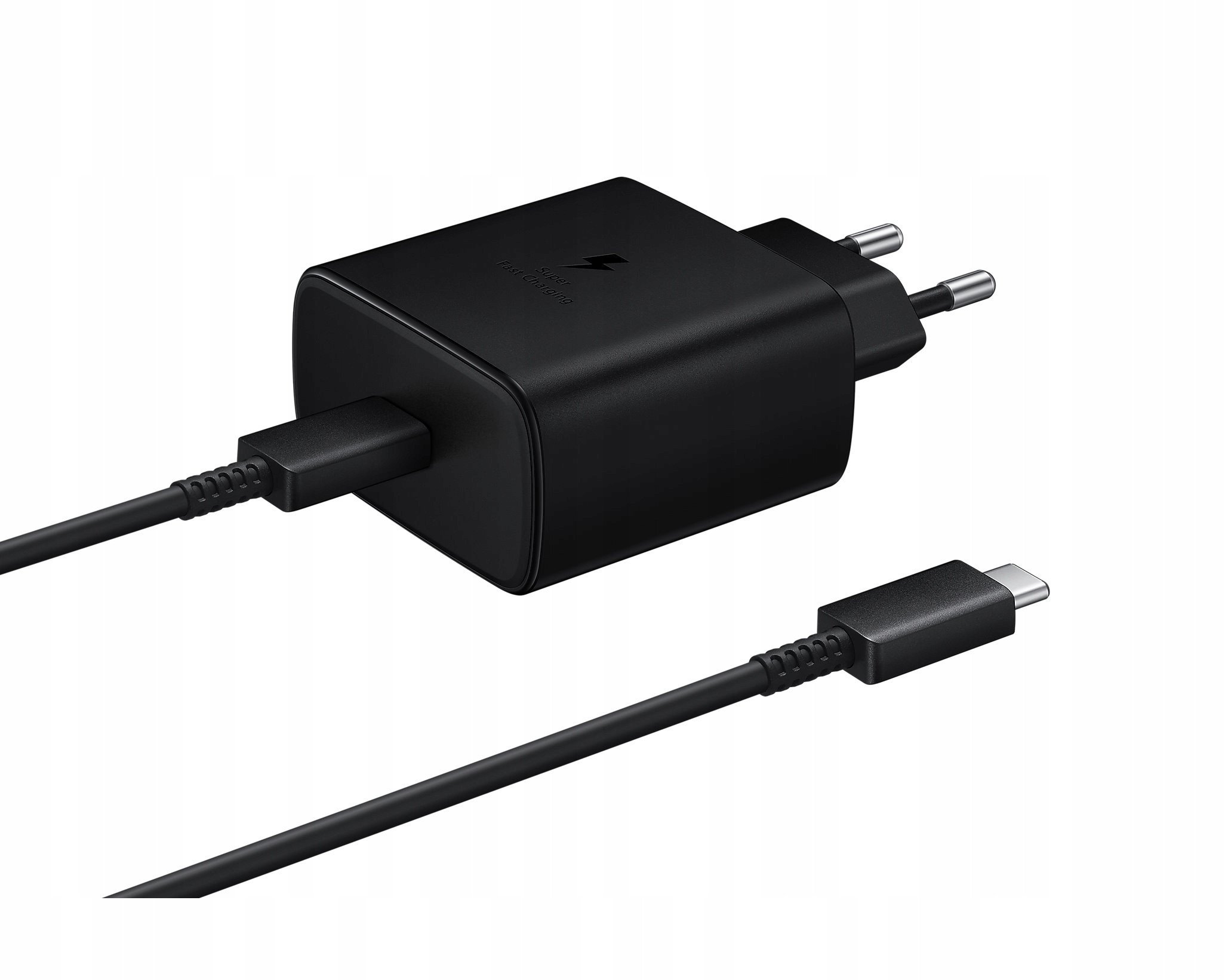 Ładowarka sieciowa Samsung EP-TA845EWE 45W z kablem USB-C Samsung EP-DW767JWE 45W 1,8m OOB Bulk - opakowanie zastępcze - czarna