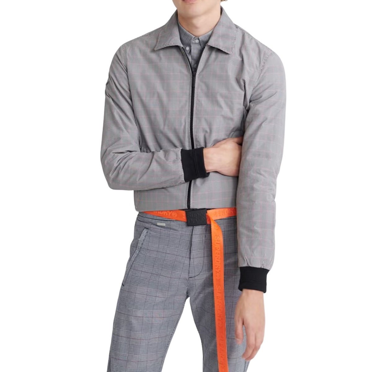 Kurtka męska Superdry Edit Collared Harrington przejściowa w kratkę-XL
