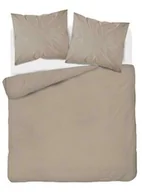 Pościel - Detexpol Pościel adamaszkowa 160x200 taupe beżowa ciemna jednobarwna paski 1 cm Pure - miniaturka - grafika 1
