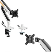 Uchwyty do monitorów - HDWR Uchwyt sprężynowy do monitora, czarny, dwa porty USB, HDWR SolidHand-ES01U - miniaturka - grafika 1