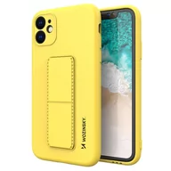 Etui i futerały do telefonów - Wozinsky Kickstand Case elastyczne silikonowe etui z podstawką iPhone 12 Pro żółty - miniaturka - grafika 1